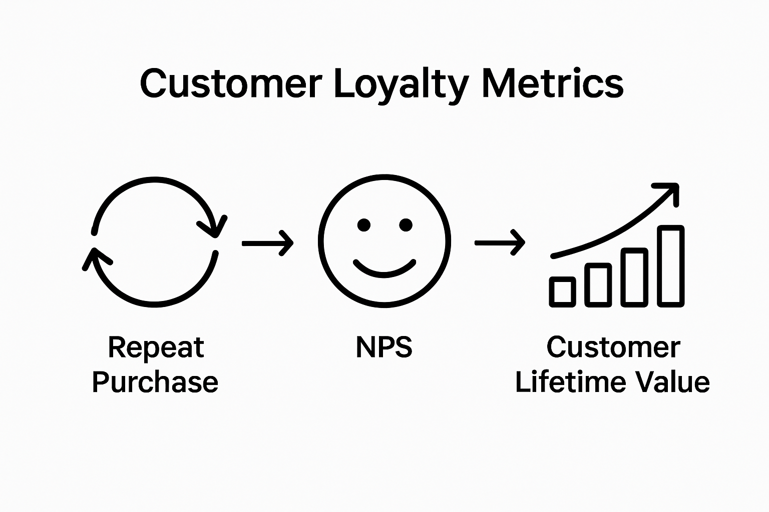 Icons showing customer retention, NPS, and lifetime value