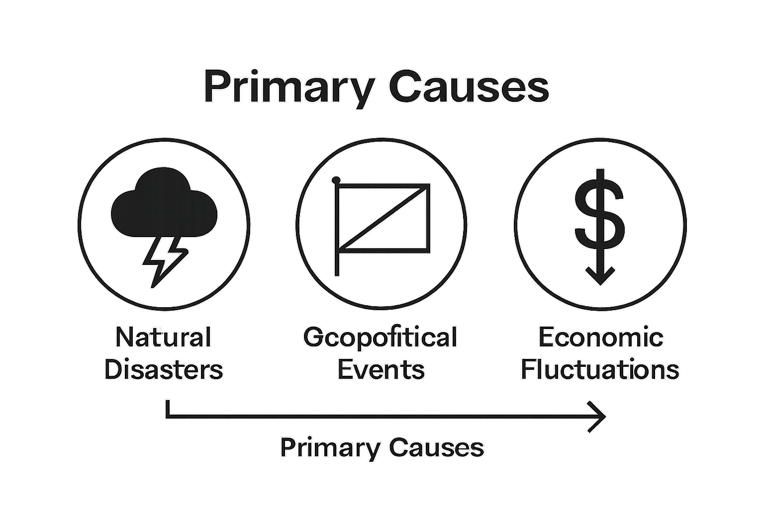 Infographic showing main causes of supply chain disruptions