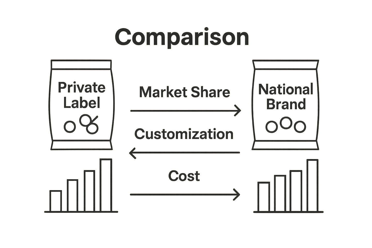 Infographic comparing private label and branded candy
