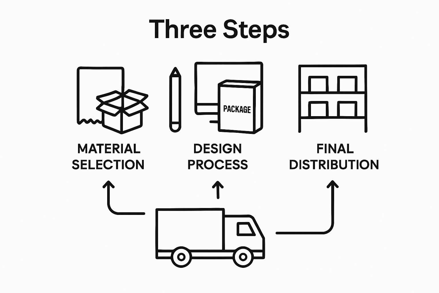Infographic showing custom packaging process