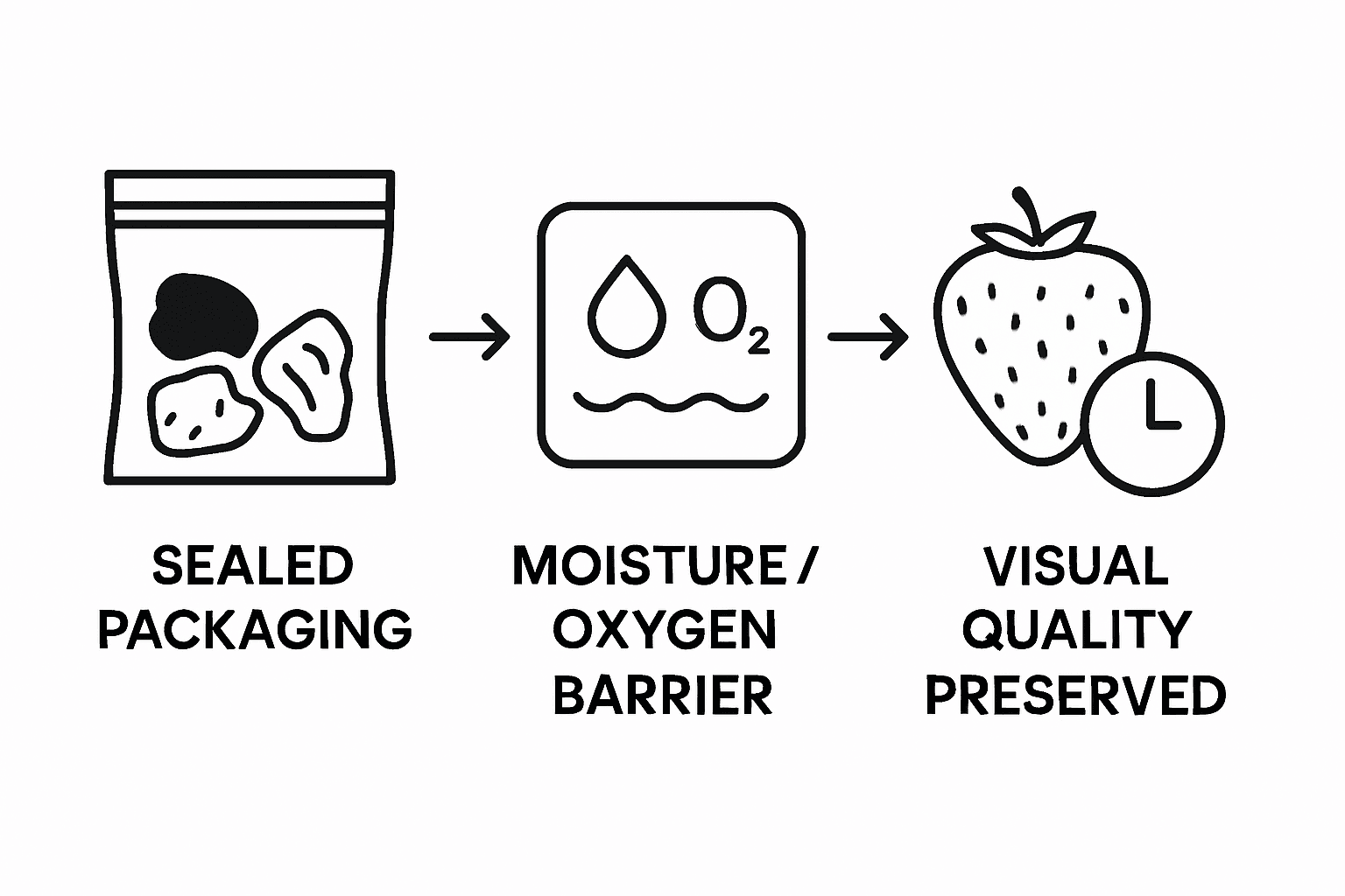 Infographic freeze-dried packaging preserves look