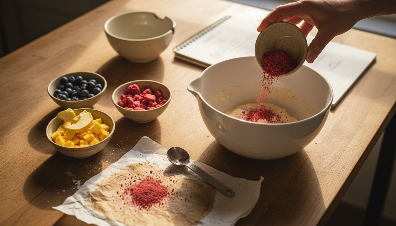 Freeze dried fruit selection for baking