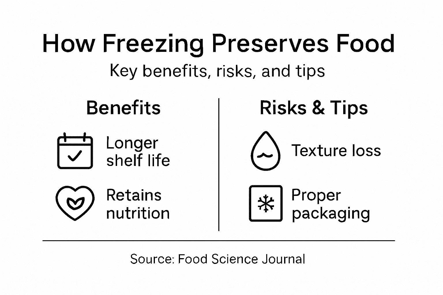 Infographic with freezing food benefits and tips