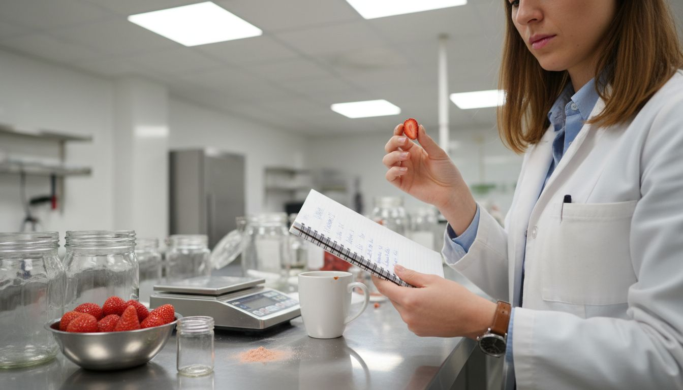Nutritionist examines freeze dried strawberries nutrition