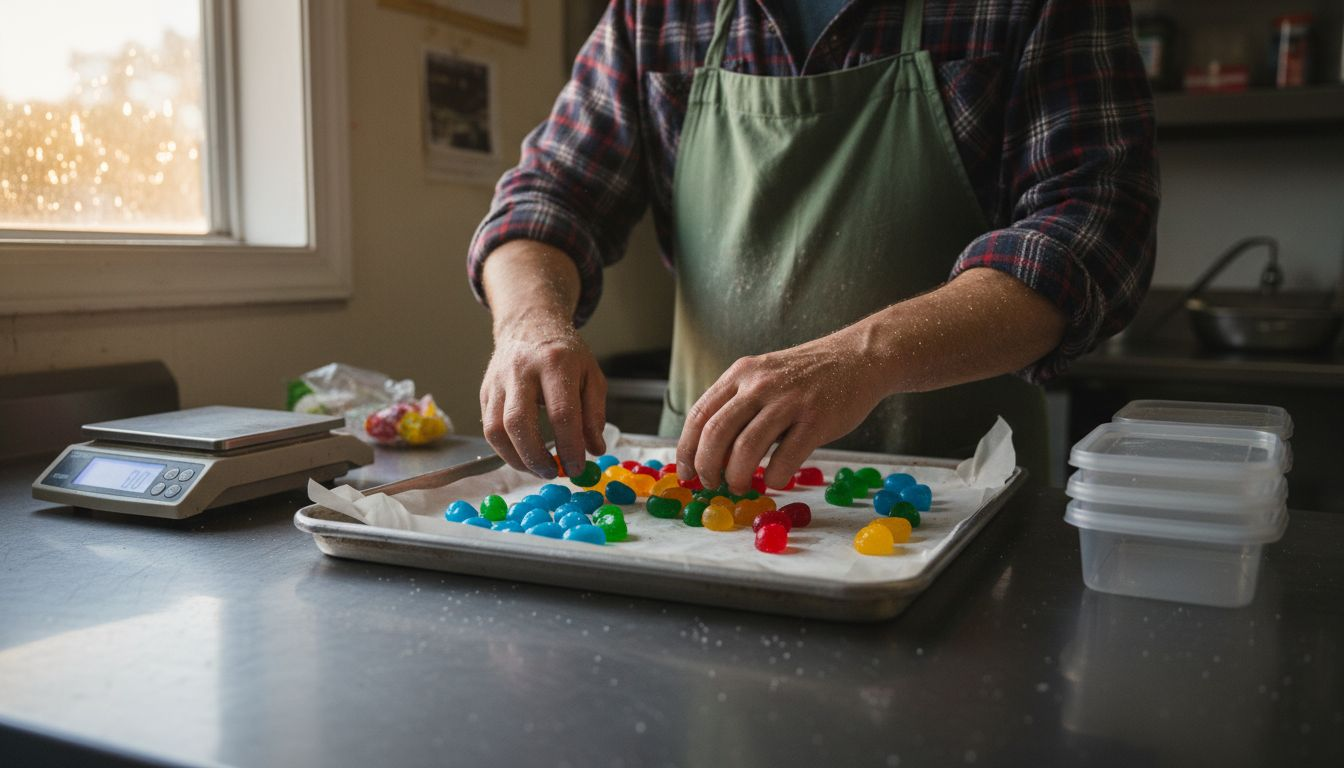 Preparing assorted candies for freeze drying