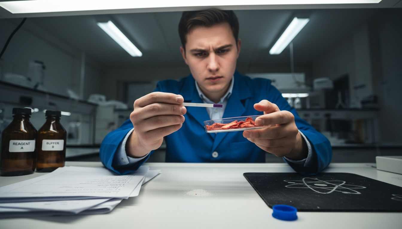Lab technician testing vitamin C levels
