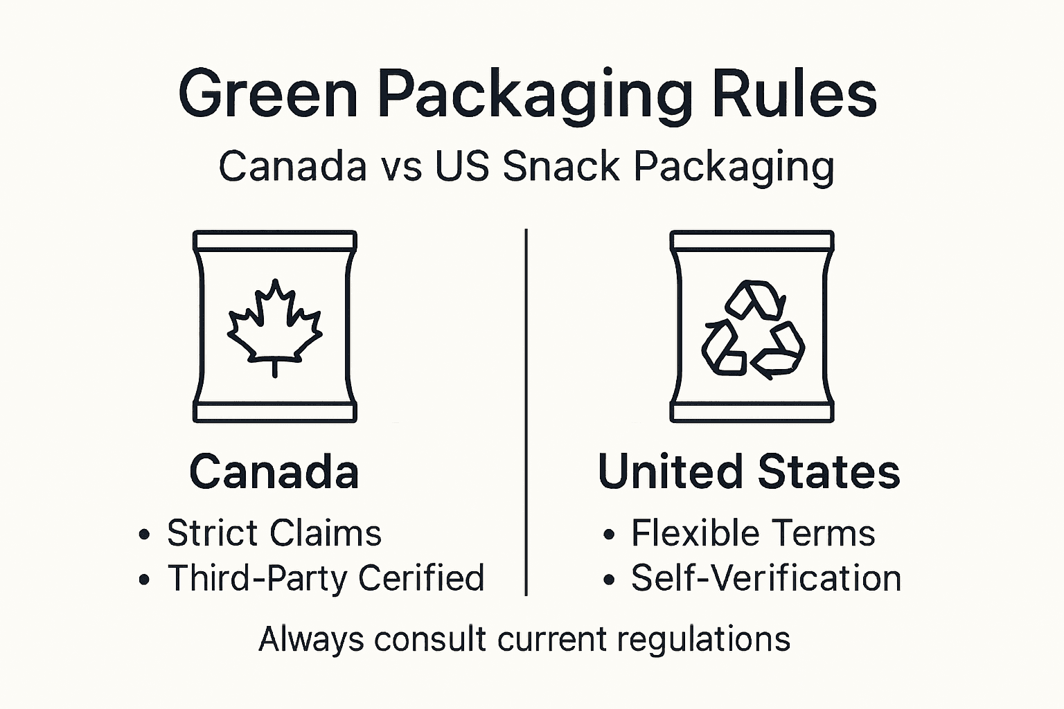 Infographic showing snack packaging legal requirements