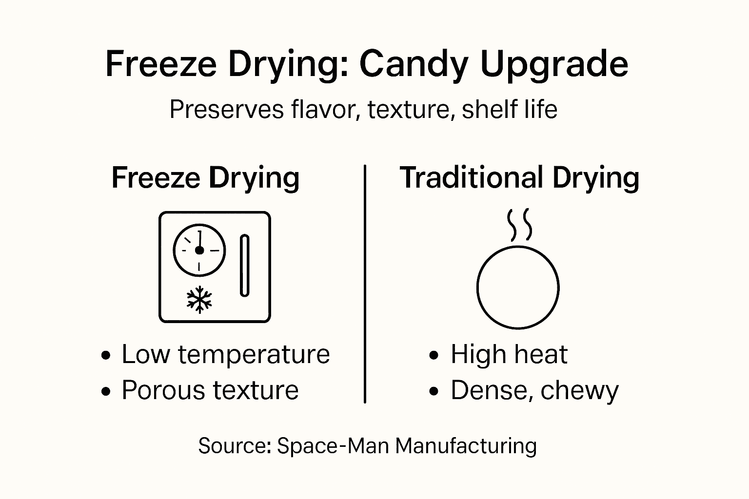 Infographic freeze drying vs traditional drying