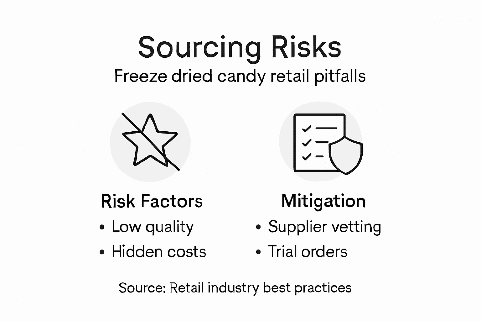 Infographic on freeze dried candy sourcing risks