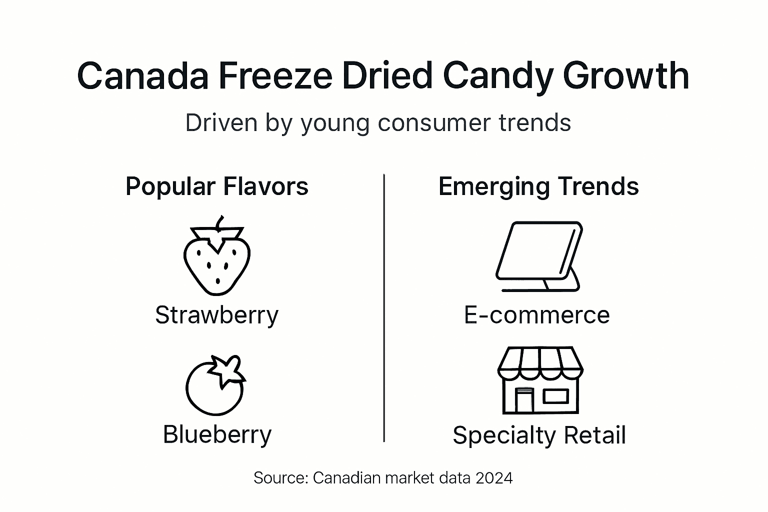 Infographic of Canadian freeze dried candy trends