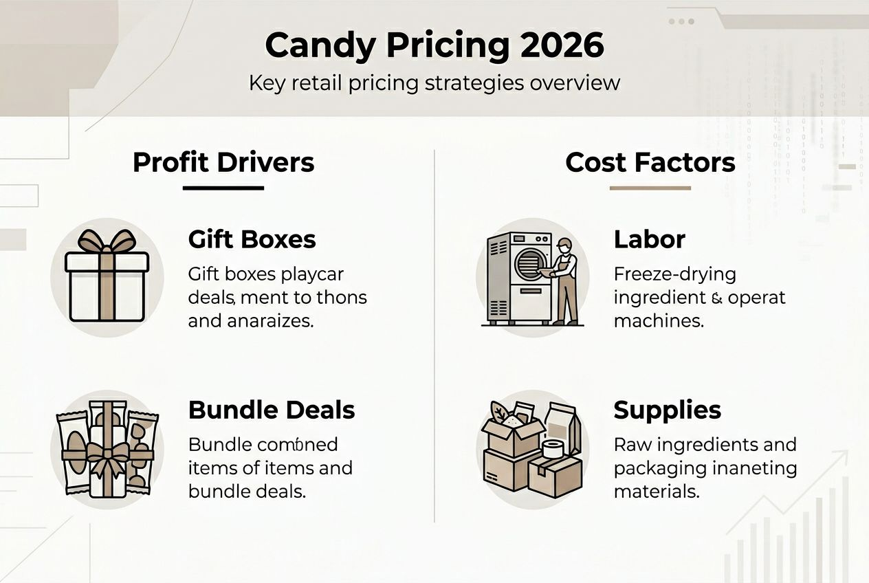 Infographic showing freeze-dried candy pricing strategies