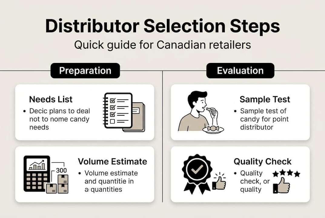 Infographic of candy distributor selection steps
