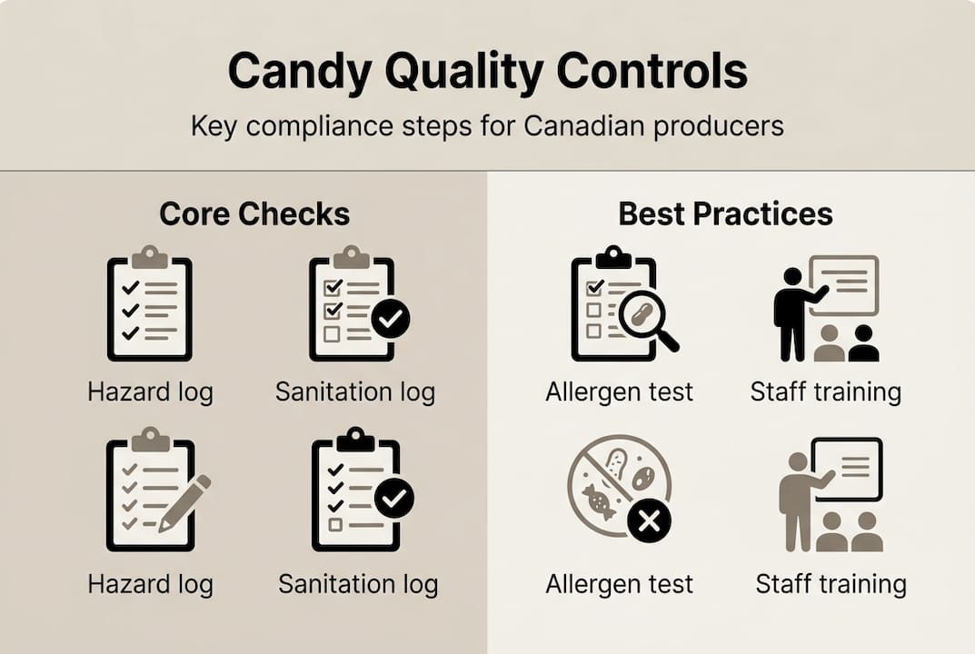 Infographic with key Canadian candy compliance steps