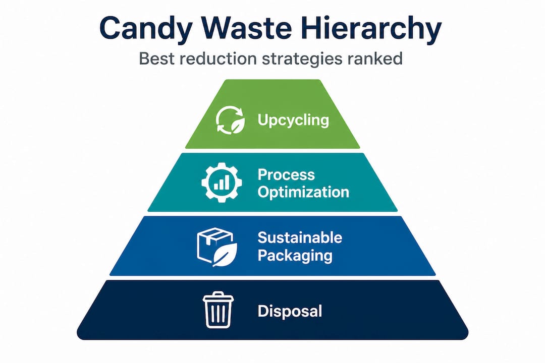 Candy waste hierarchy pyramid infographic