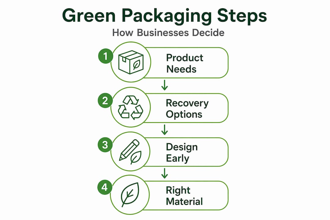 Infographic decision steps for green packaging