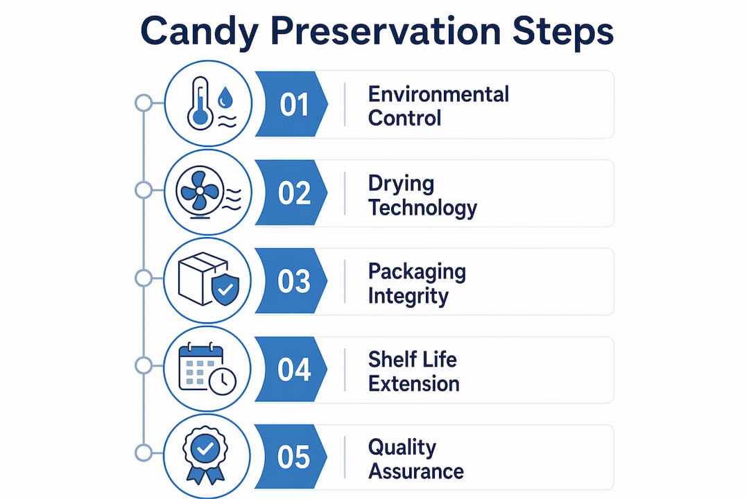 Infographic outlining steps in candy preservation process