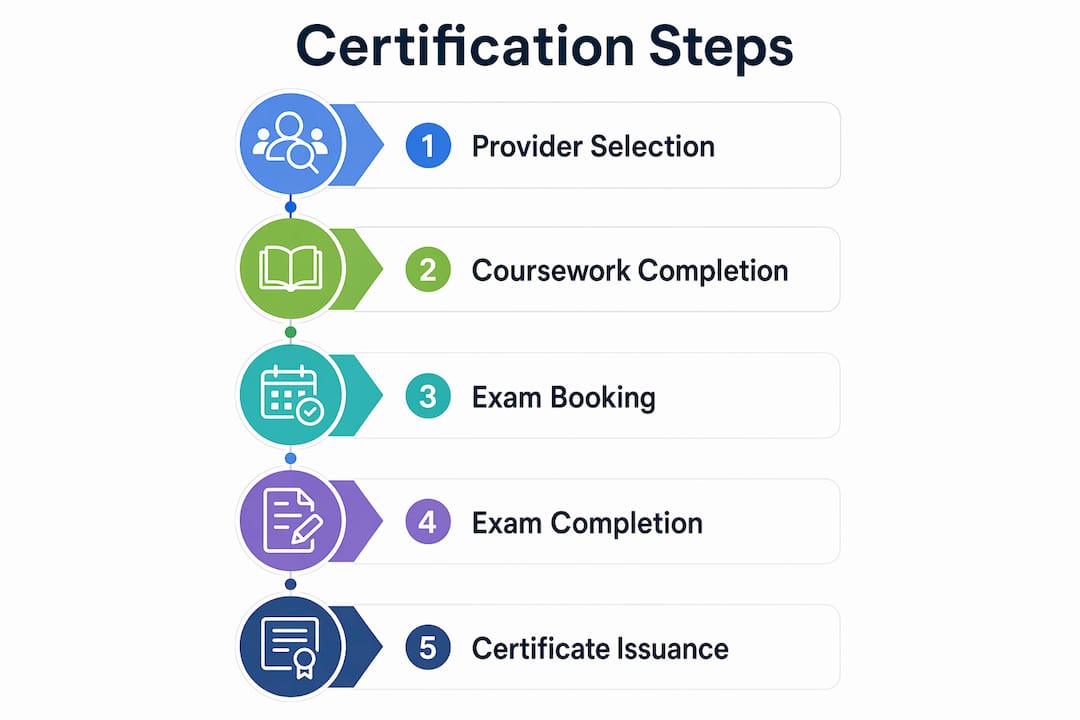 Infographic showing steps to obtain food safe certification