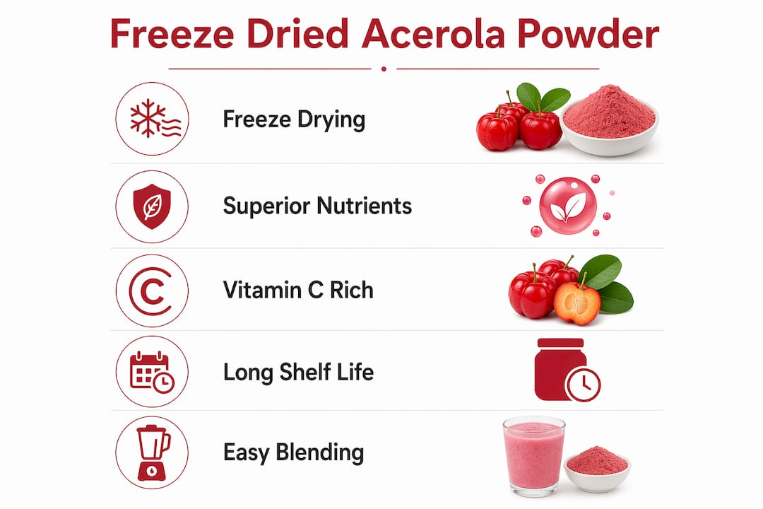 Infographic showing freeze drying benefits in steps
