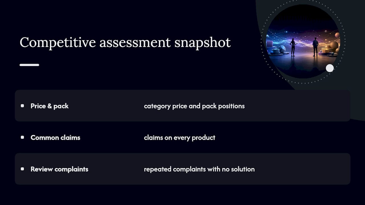 Competitive analysis and market gaps diagram