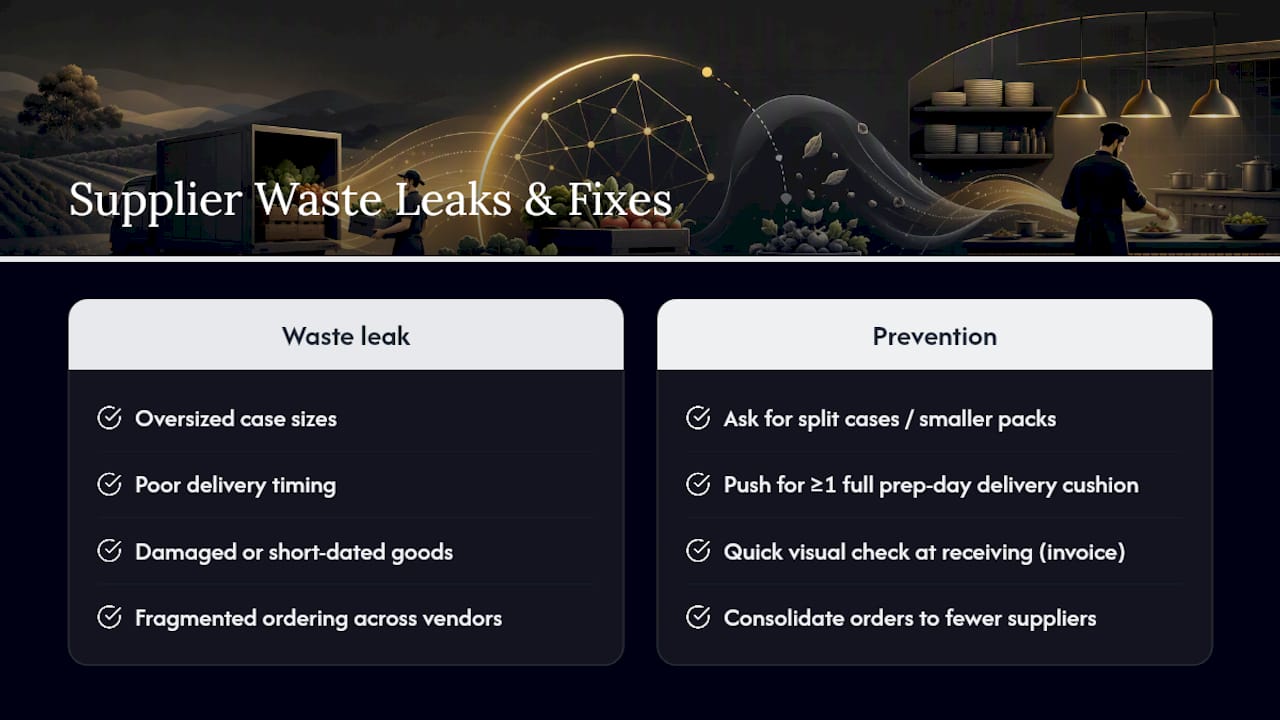 Four supplier causes of restaurant food waste