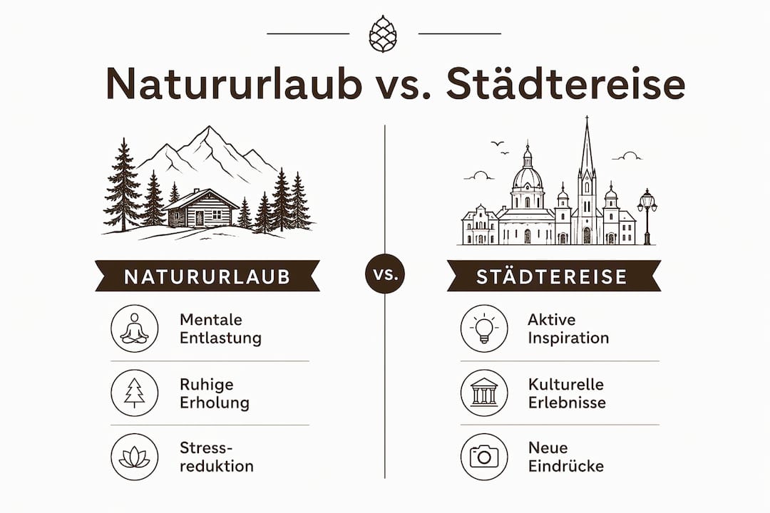 Infografik: Natururlaub oder Städtetrip – welcher passt besser zu euch als Paar?