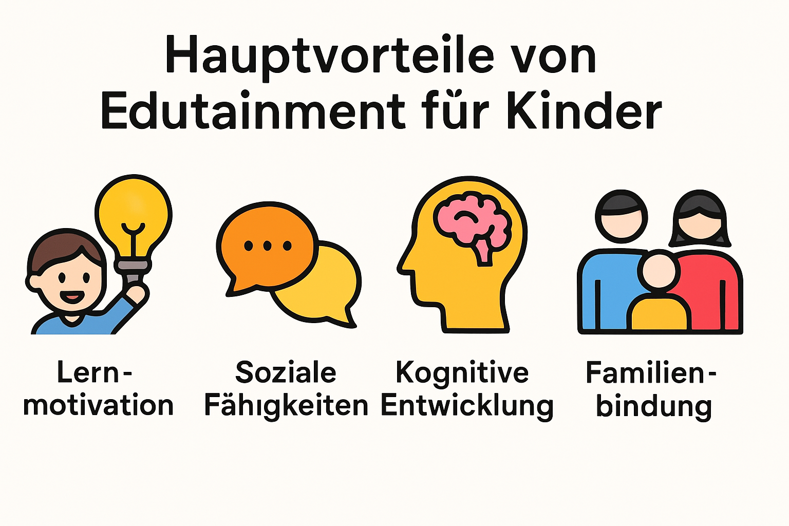 Infografik der Edutainment-Vorteile für Kinder