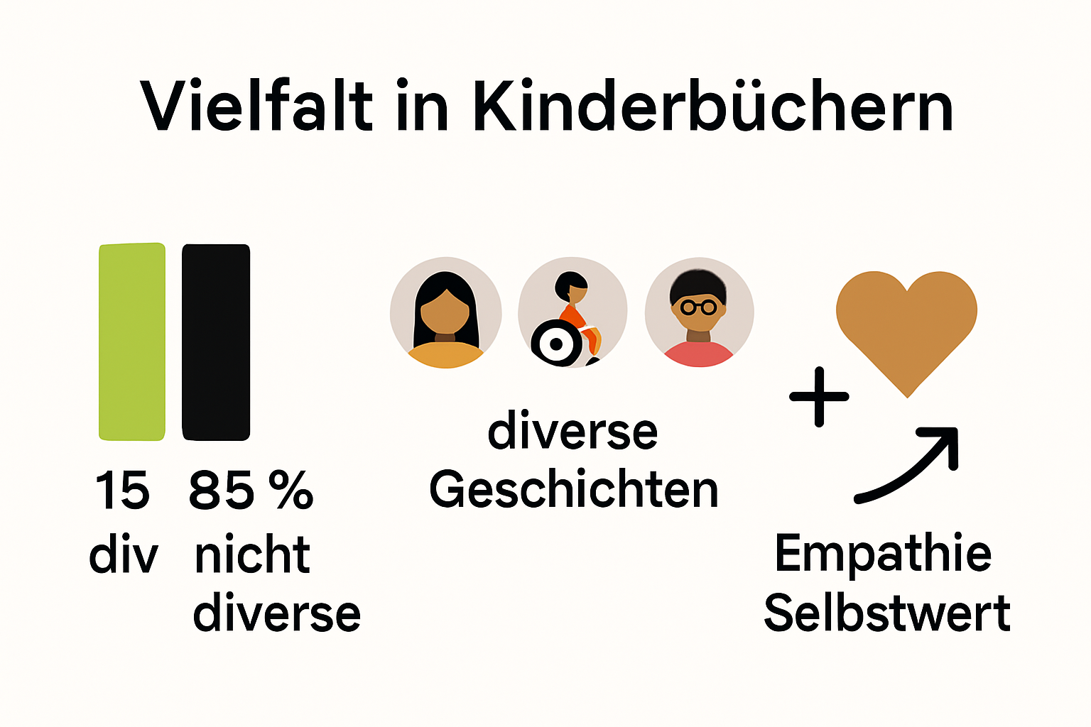 Infographic about diversity representation in German children's books