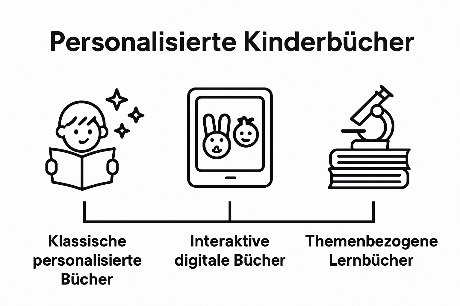 Infographic shows three main types of personalized children's books