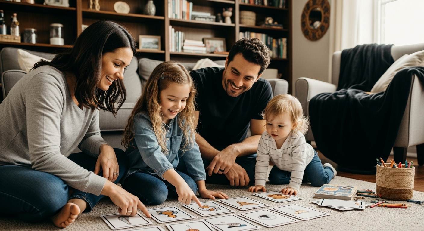 Familie, Bildgeschichte, gemeinsames Erzählen