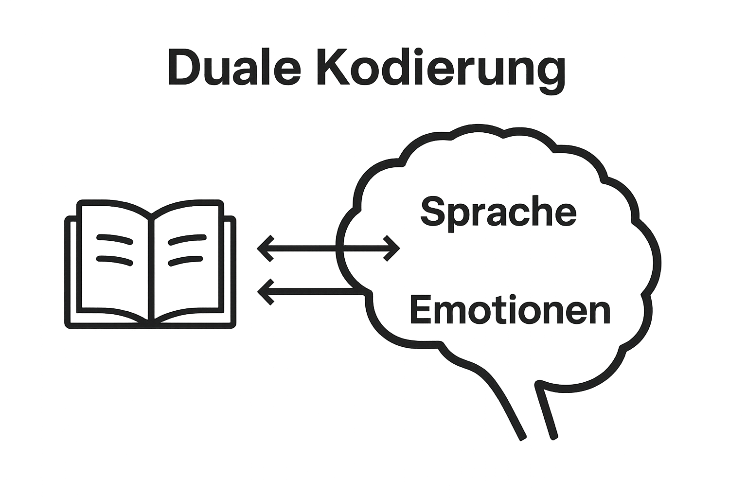 Infografik zur dualen Kodierung: Sprache und Emotion im Kindergehirn durch Geschichten