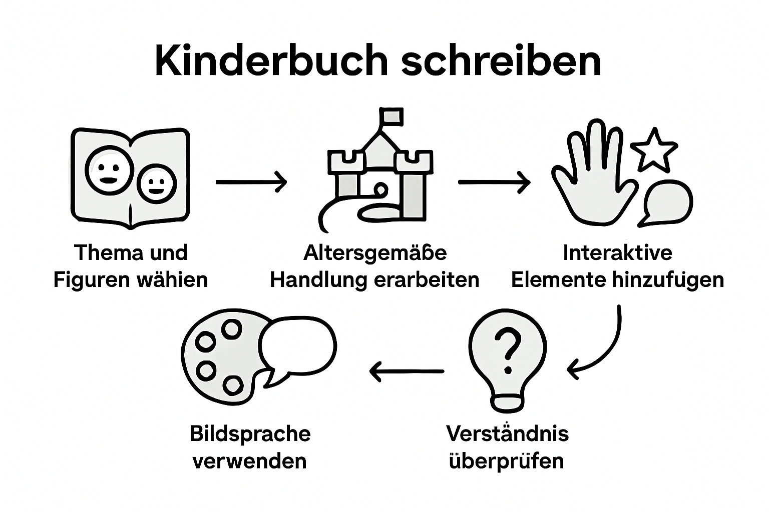 Infographic storytelling steps for children