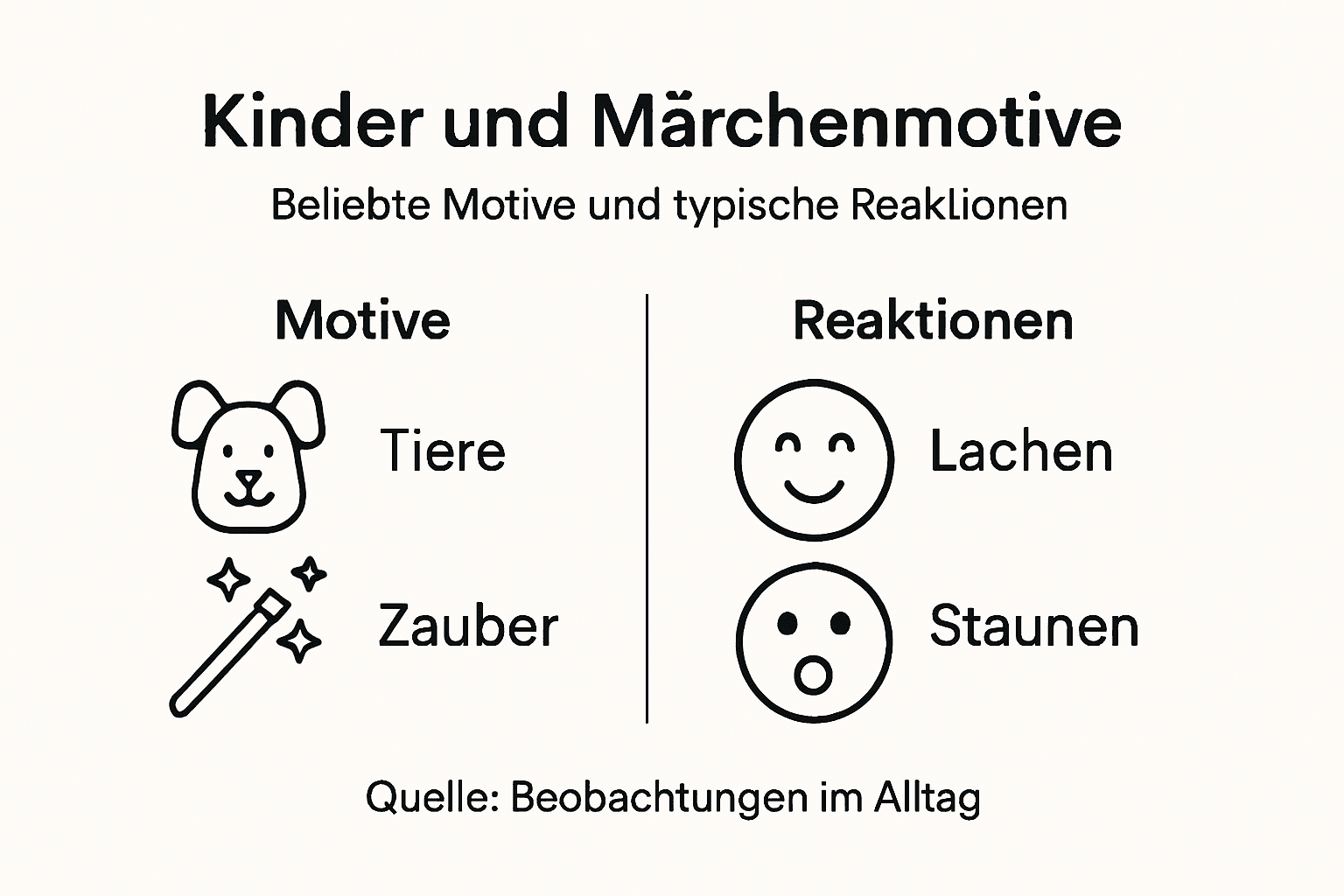 Infografik: Typische Märchenmotive und wie Kinder darauf reagieren