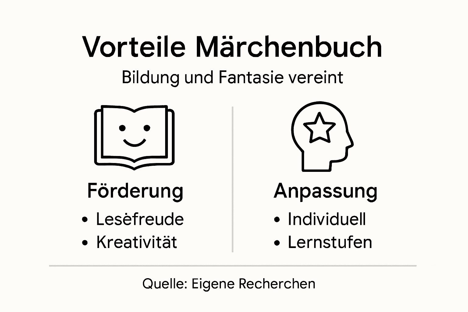 Infografik: Die wichtigsten Vorteile eines personalisierten Märchenbuchs