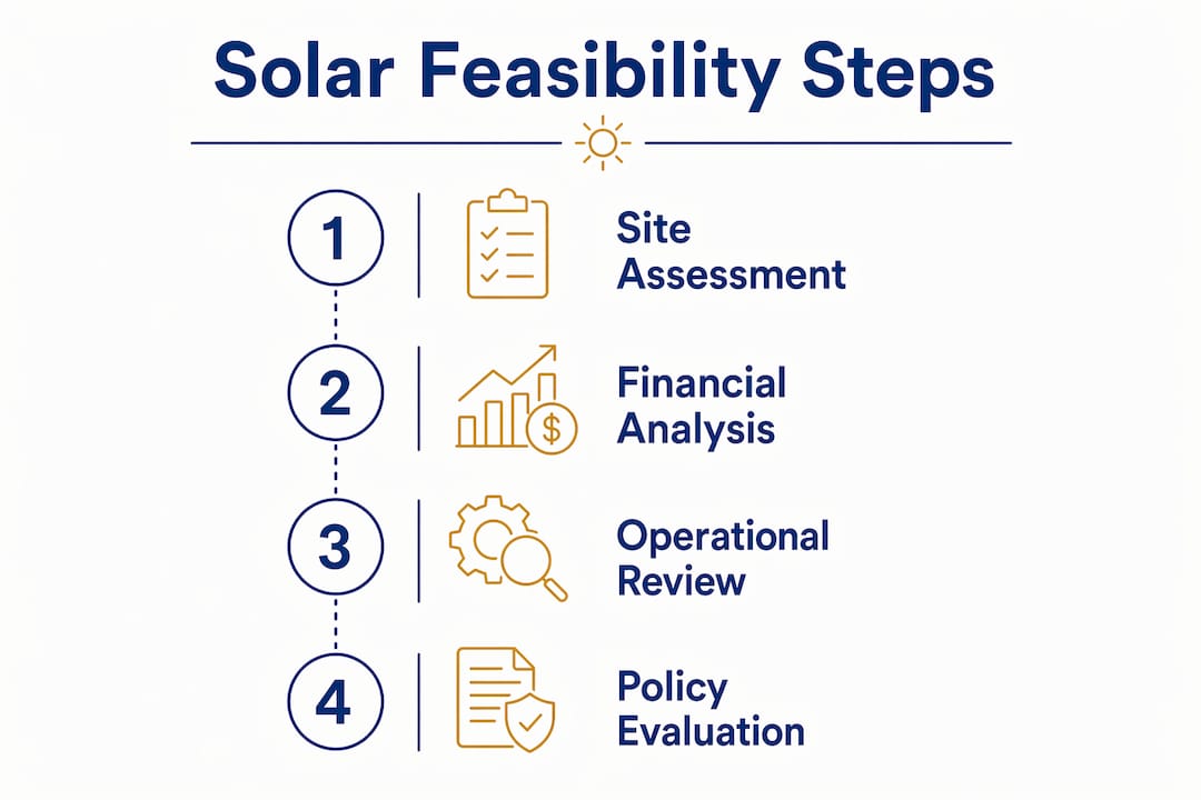 Infographic illustrating solar feasibility steps