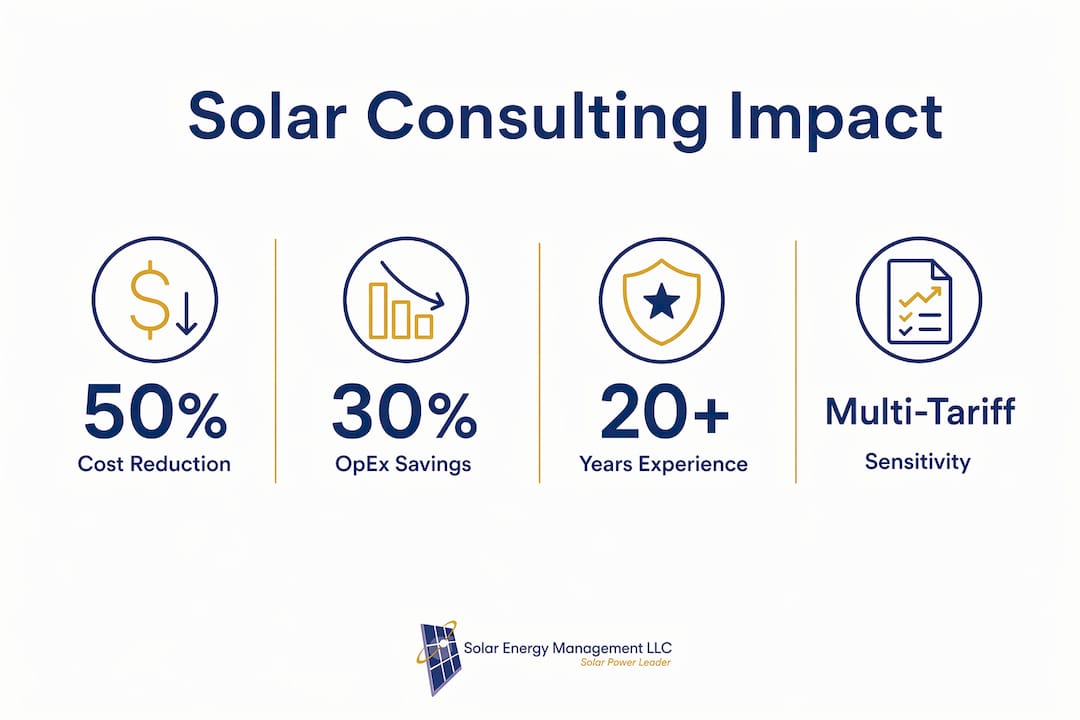 Infographic showing solar consulting impact statistics