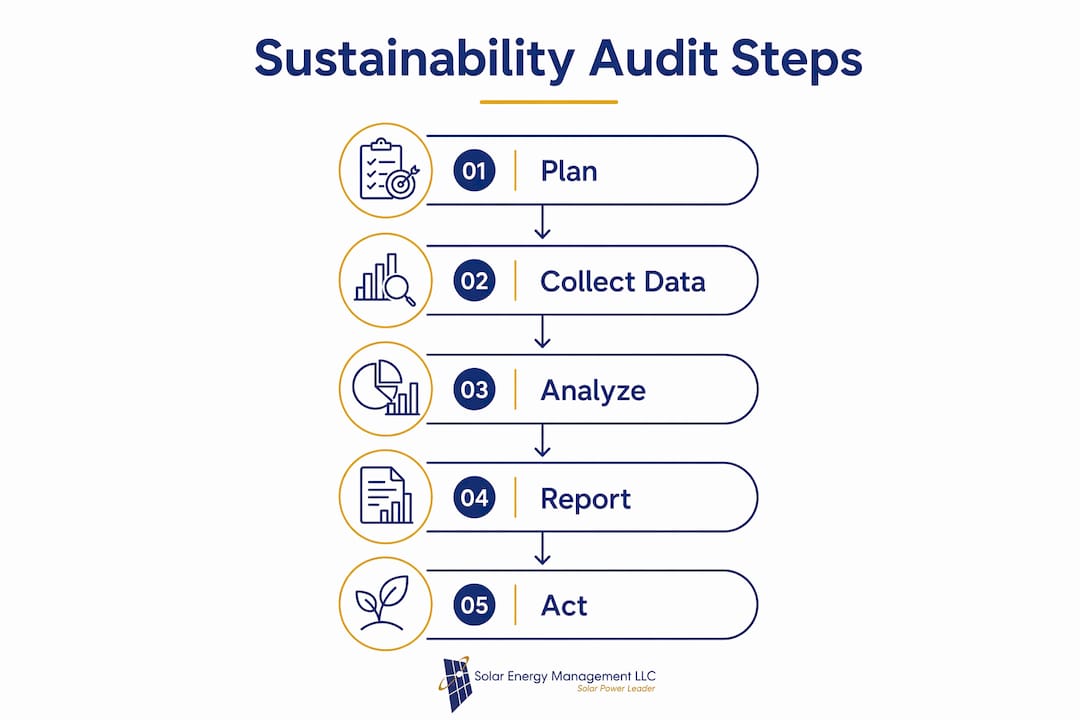 Infographic showing sustainability audit steps