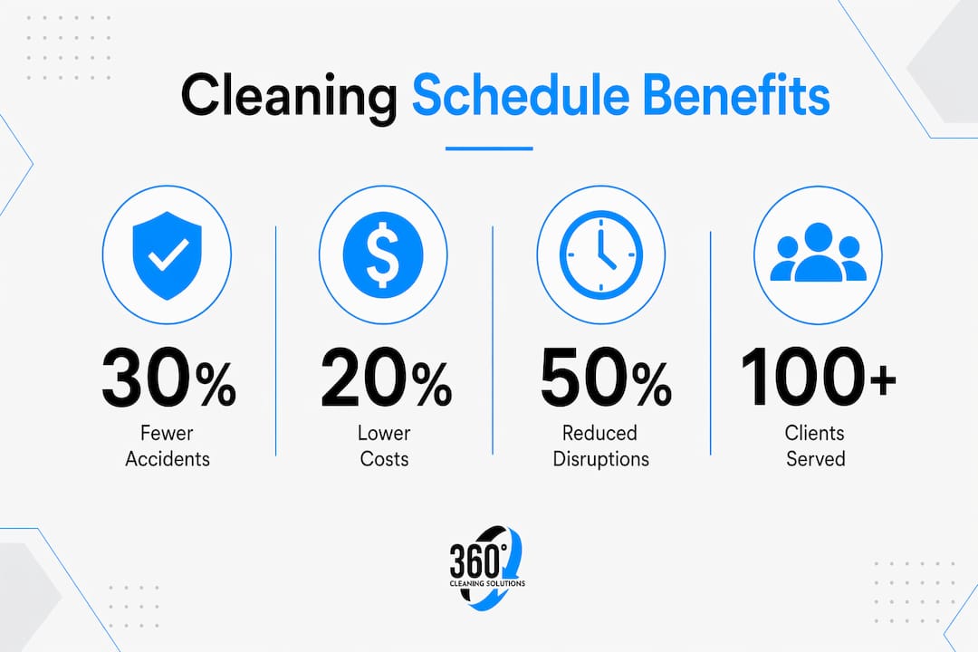 Infographic showing cleaning schedule benefits