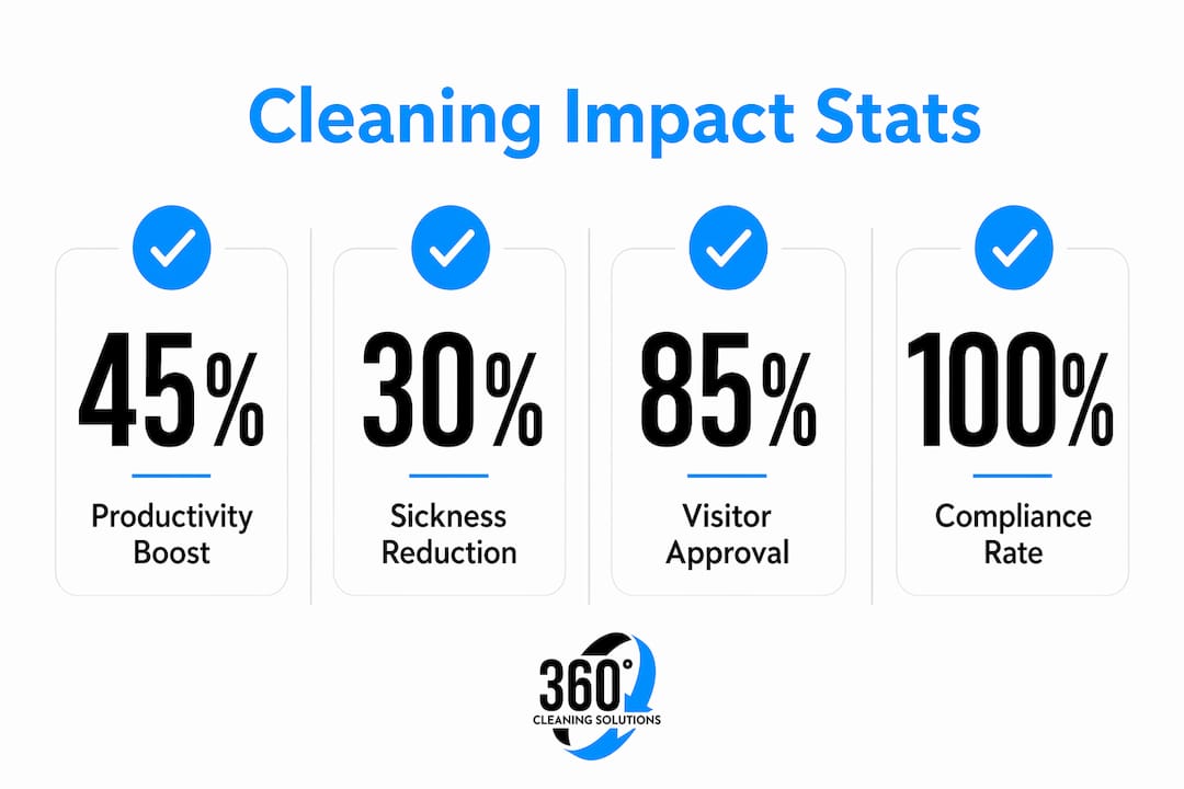 Infographic showing office cleaning impact statistics