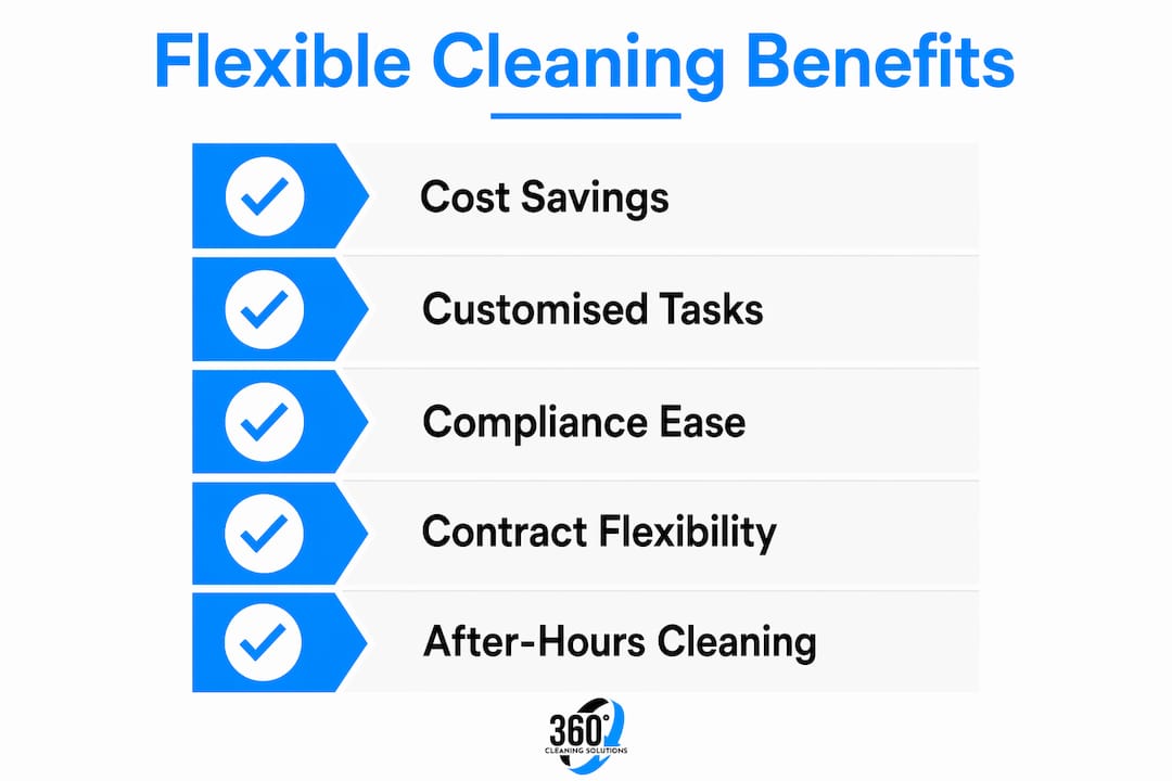 Infographic summarizing flexible cleaning service benefits