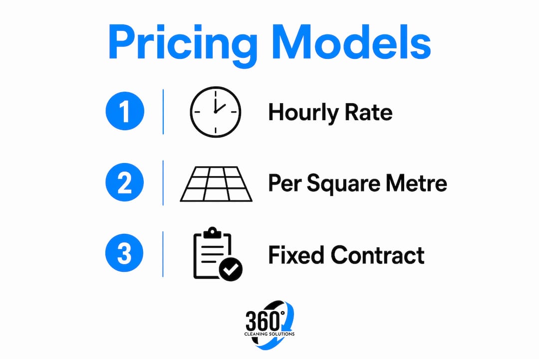 Infographic showing commercial cleaning pricing models
