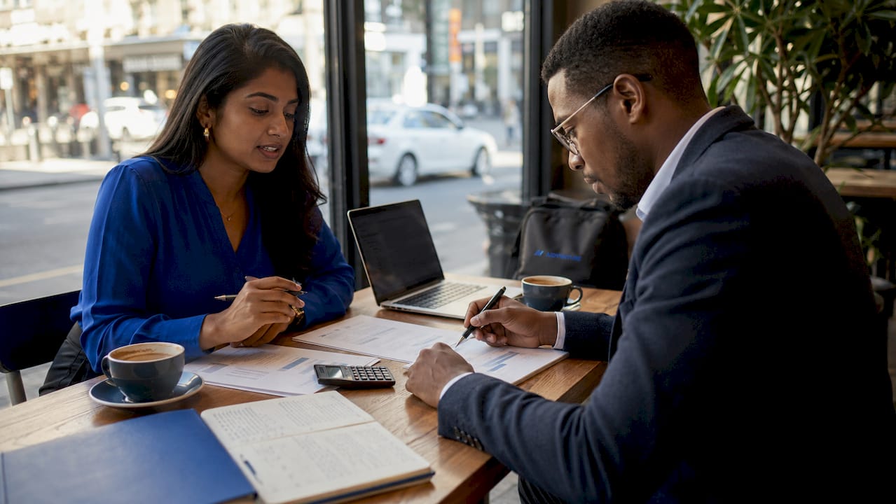 Pair reconciling startup accounts in co-working space