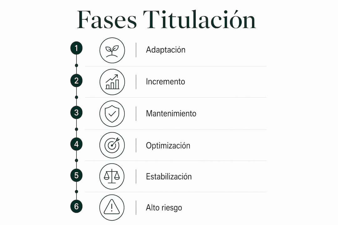 Infografía sobre las etapas para ajustar la dosis de Mounjaro