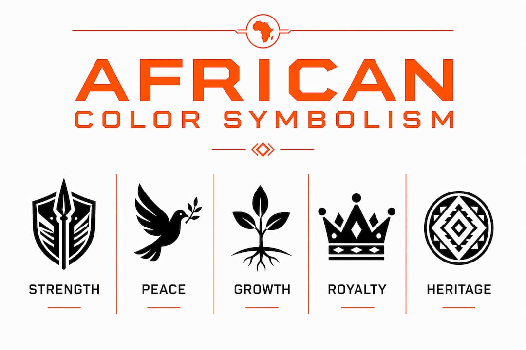 Infographic illustrating African color symbolism in fashion