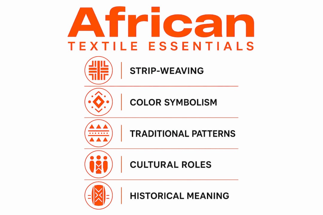 Infographic showing key African textile concepts