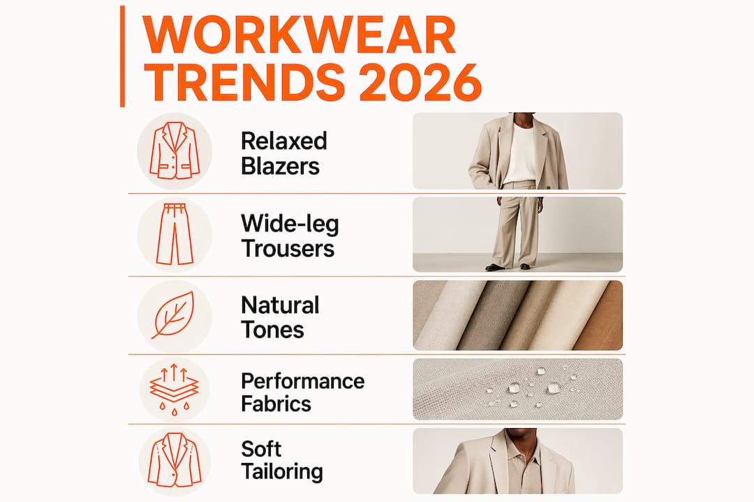 Infographic outlining 2026 African workwear trends
