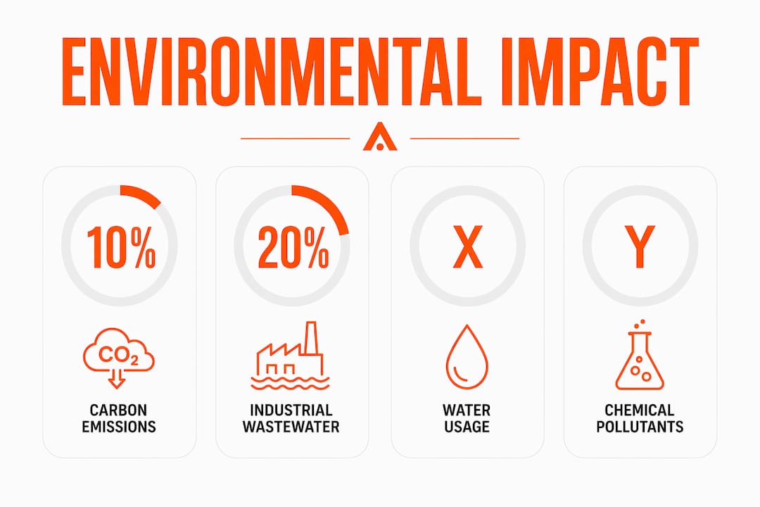 Infographic showing environmental impact with key statistics
