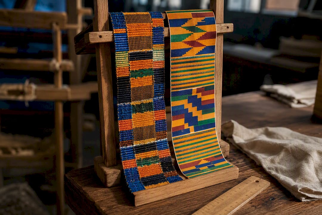 Handwoven and printed textile surfaces compared