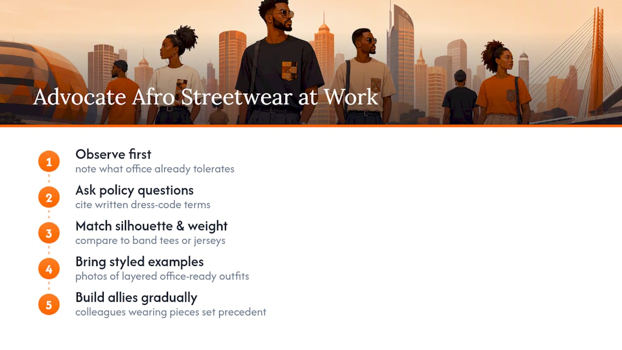 How Do You Advocate for Wearing Afro Streetwear at Work? — overview diagram