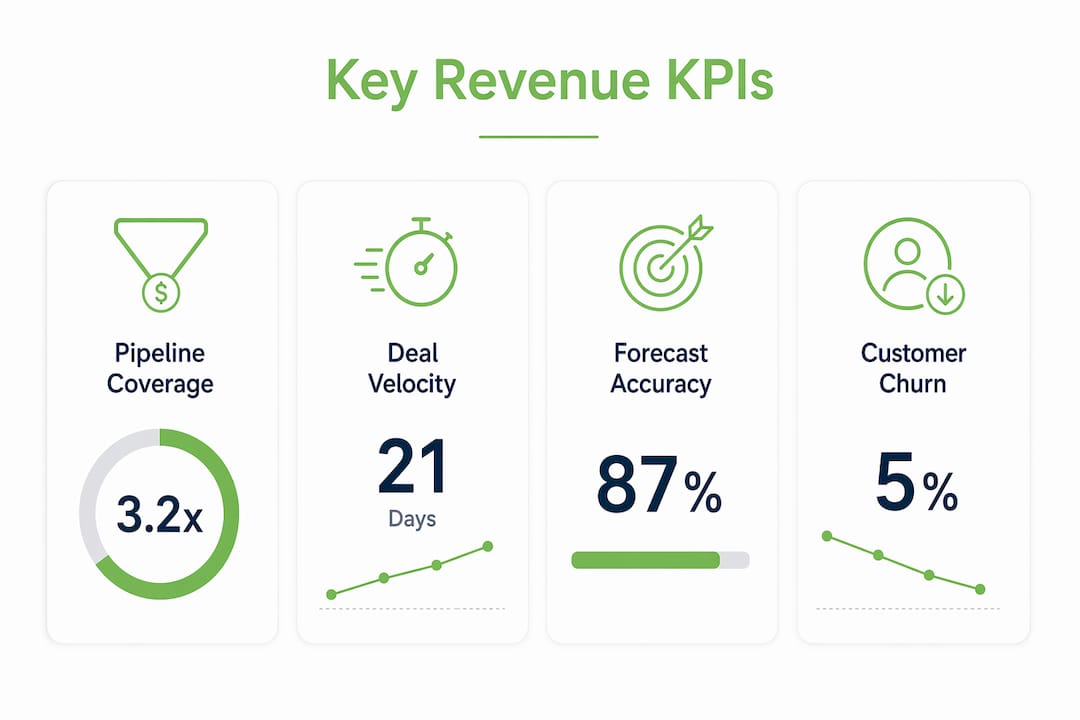 Infographic displaying key revenue intelligence KPIs