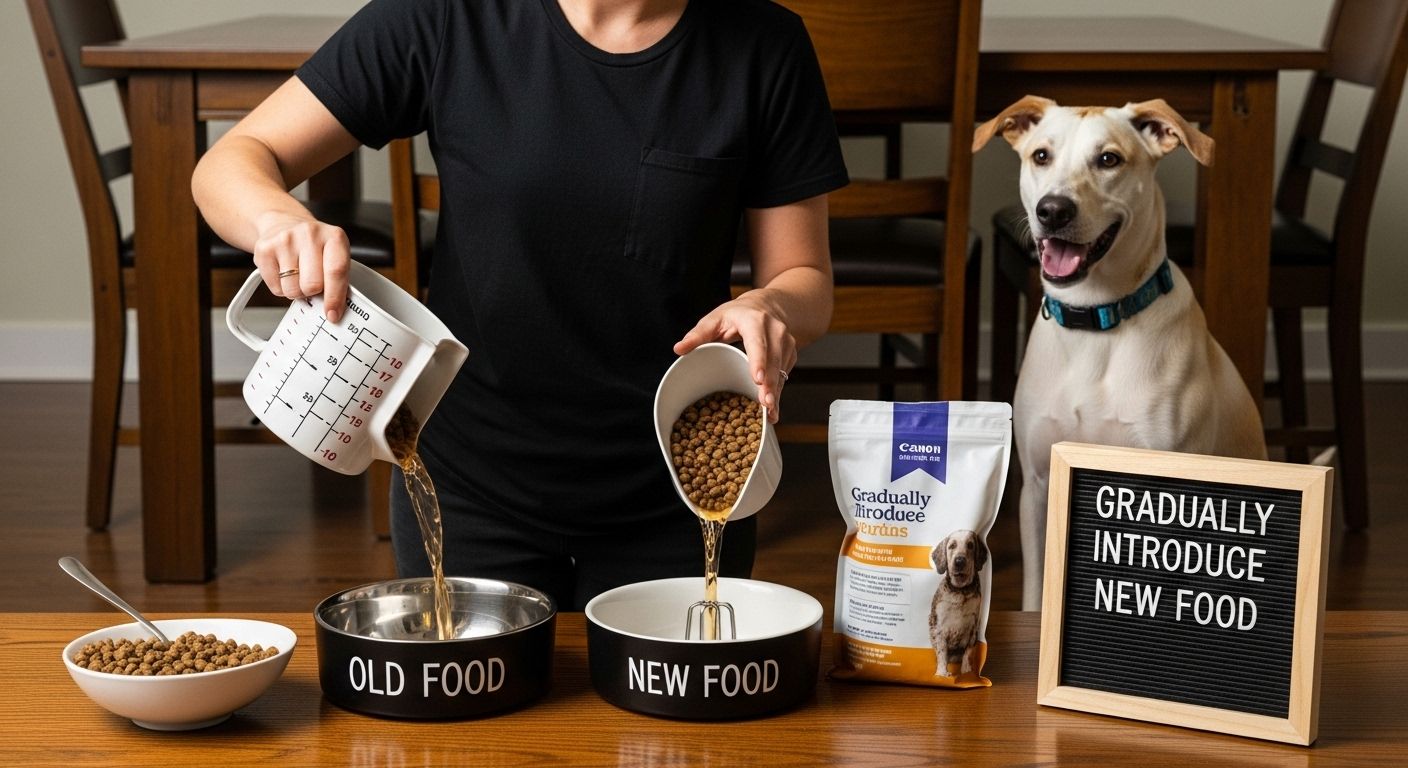 dog food mixing transition